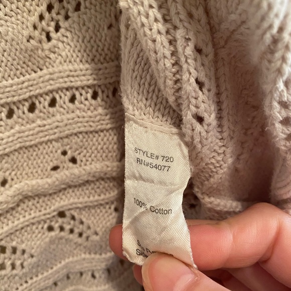 Cabi Cream Circle Open Front Cardigan Style 720 - Picture 5 of 5